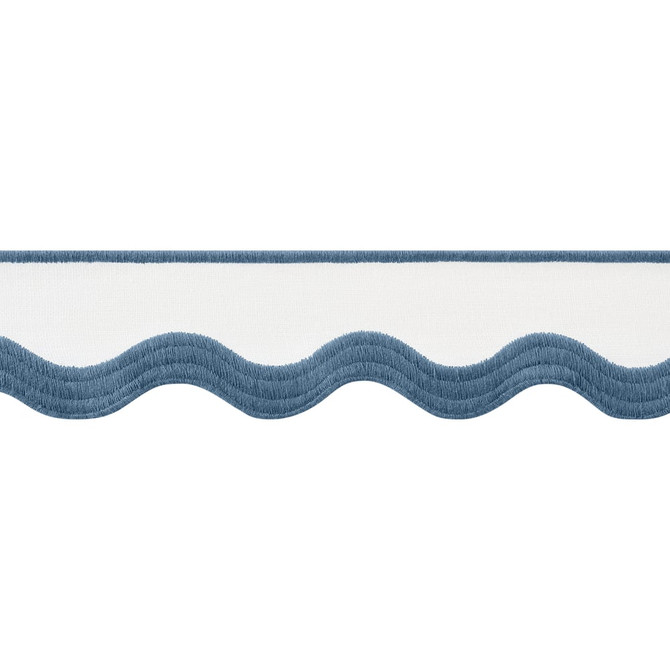 Wave Tape Bermuda on White E12333 by Thibaut Trim Thibaut Trim Wave Tape Bermuda on White E12333Trim 90% Linen, 10% Polyester U.S.A </p><p>Repeat: H: , V: 2.12 in  (5.38 cm) - Fabric Carolina -