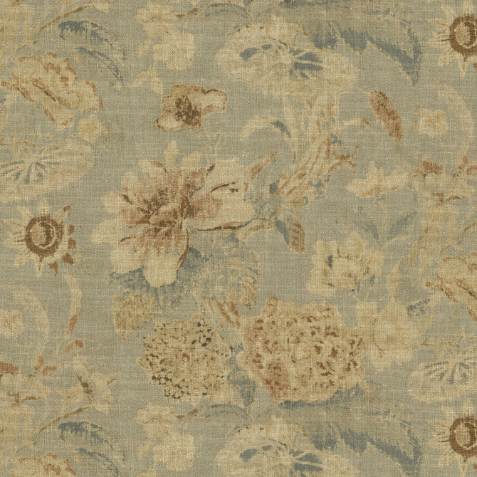 Floral Offerings Pewter 472663 by PK Lifestyles Designer Fabric History Retold VIII 75% Cotton, 25% Linen Pakistan 51000 H: 27, V: 25.25 54 - Swanky Fabrics -
