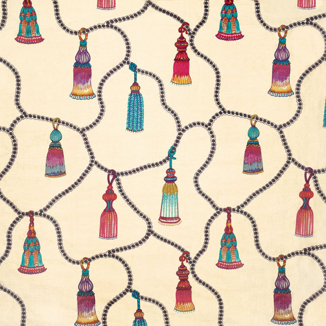 Passementerie Multi by RM CoCo Designer Fabric 2018 Spring - Luxe Collection 86% Viscose 11% Silk 3% Plastic See Sample 0 Horizontal: 25.375 and Vertical: 30 54 - Swanky Fabrics -