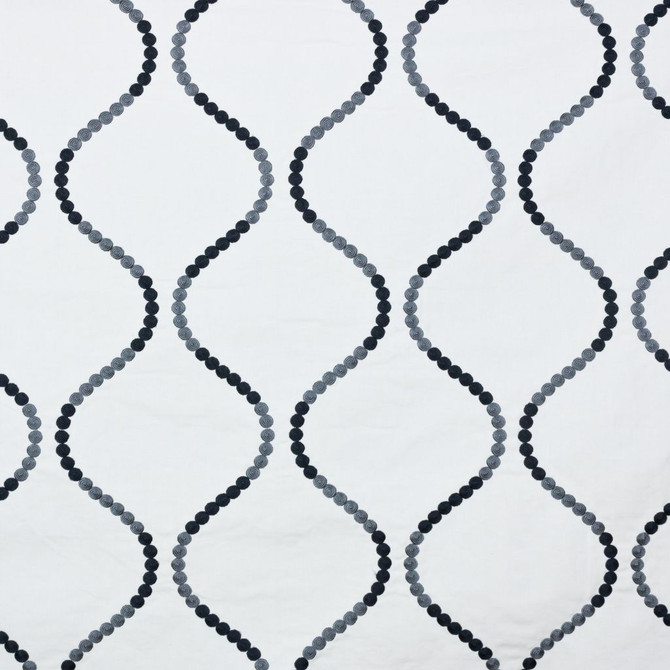Button Trellis Graphite by RM CoCo Designer Fabric 2018 Spring - Prive Collection 100% Cotton Embroidery 100% Viscose Base See Sample 0 Horizontal: 10.25 and Vertical: 11.375 54 - Swanky Fabrics -