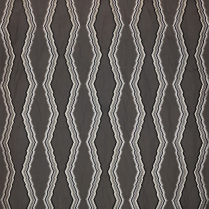 Tiberon Stripe Graphite by RM CoCo Designer Fabric 2018 Spring - Prive Collection 52% Polyester 48% Cotton Embroidery: 100% Viscose See Sample 0 Horizontal: 10.5 and Vertical: 9.25 54 - Swanky Fabrics -