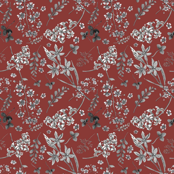 Wildflower Mono Spicy Red by RM CoCo Designer Fabric ColorWorks Spring 2022 RM Studio See Sample 0 Horizontal: 13.5 and Vertical: 13.5 0 - Swanky Fabrics -