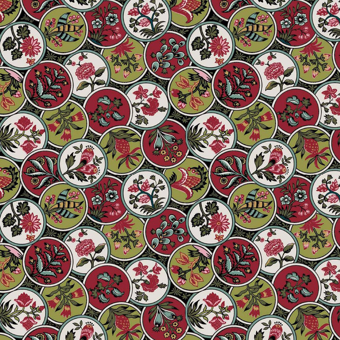 Cloisonné Multi by RM CoCo Designer Fabric ColorWorks Fall 2021 RM Studio See Sample 0 Horizontal: 6.75 and Vertical: 6.75 0 - Swanky Fabrics -