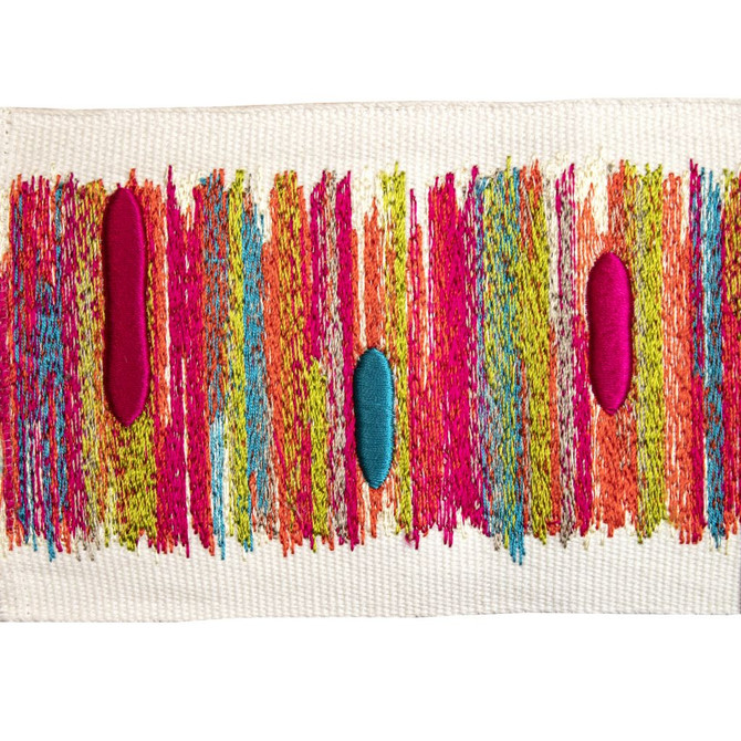 BD128 Border 4" Fiesta by RM CoCo Designer Trim Creative Threads IV 100% Cotton Base 100% Rayon Embroidery See Sample 0 Horizontal: 4 and Vertical: 7.5 4 - Swanky Fabrics -