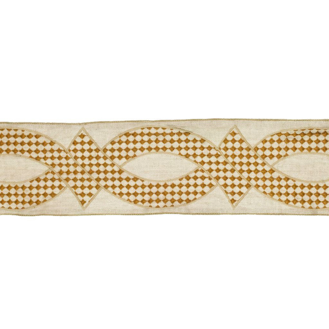 BD114 5" Border Goldenrod by RM CoCo Designer Trim Artisano Collection Trim Book Base: 100% Linen Embroidery: 100% Polyester See Sample 0 Horizontal: 5 and Vertical: 7.85 5 - Swanky Fabrics -