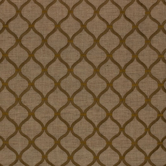 Romesco Trellis Toffee by RM CoCo Designer Fabric 2018 Spring - Prive Collection 100% Polyester Embroidery 100% Polyester Base See Sample 0 Horizontal: 4.25 and Vertical: 4.75 54 - Swanky Fabrics -