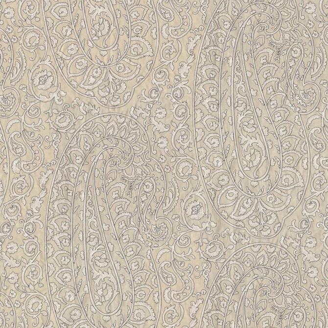 Fantasia Paisley Linen by RM CoCo Designer Fabric Gemstones II White Sapphire to Gray Moonstone 37% Linen 32% Spun Polyester 31% Cotton See Sample 0 Horizontal: 25 and Vertical: 22.05 57 - Swanky Fabrics -