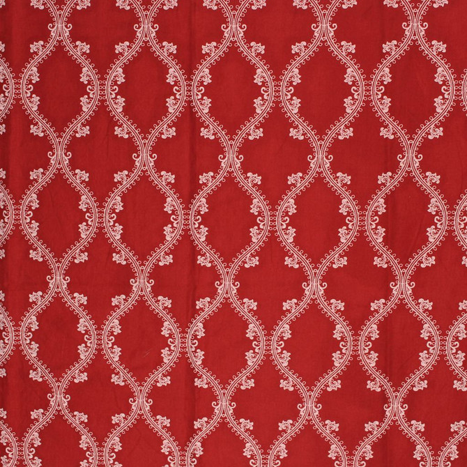Oakville Trellis Garnet by RM CoCo Designer Fabric Prive Vol 2 56% Linen 29% Polyester 15% Cotton See Sample 0 Horizontal: 6.5 and Vertical: 9.5 54 - Swanky Fabrics -
