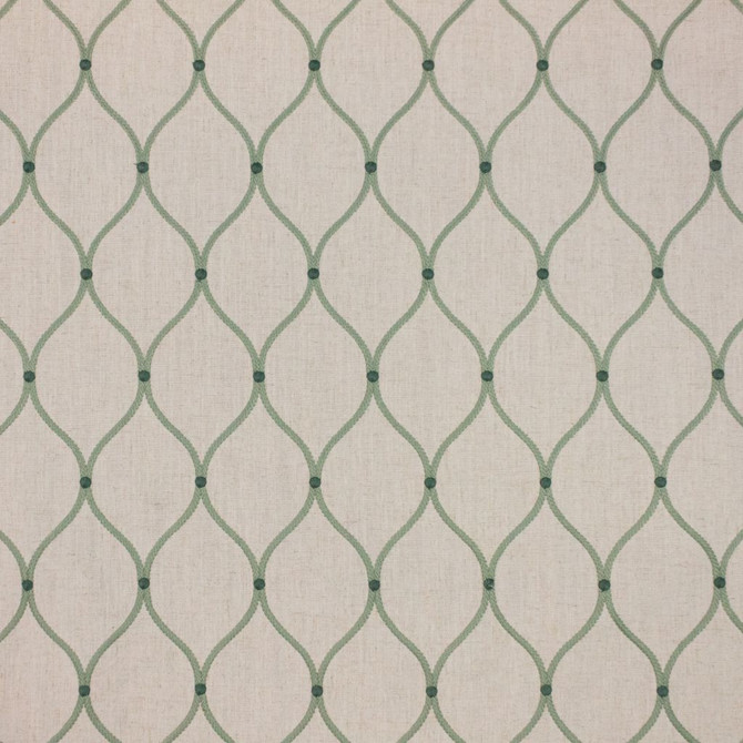 Ricci Trellis Jade by RM CoCo Designer Fabric Inspired Living Vol 17 92% Polyester 8% Linen See Sample 0 Horizontal: 4 and Vertical: 7.75 58 - Swanky Fabrics -