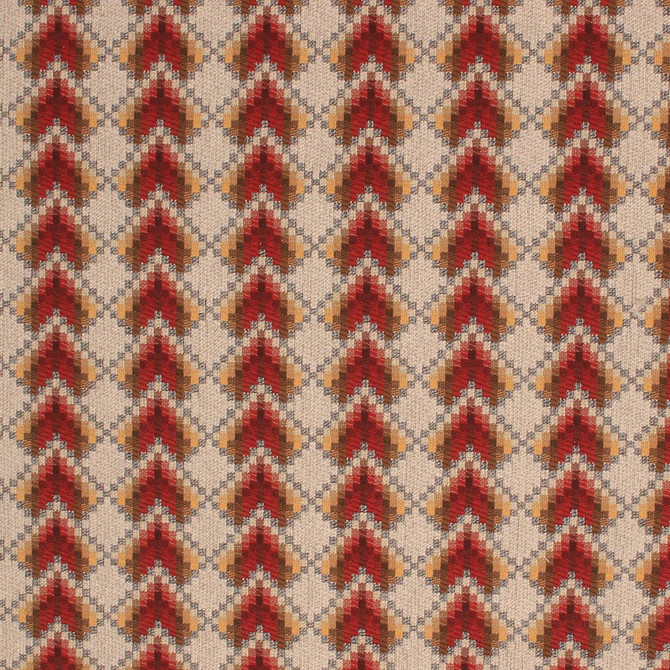 Bargello Garnet by RM CoCo Designer Fabric Prive Vol 2 93.96% Cotton 6.04% Flax See Sample 33000 Horizontal: 3.625 and Vertical: 2.25 54 - Swanky Fabrics -