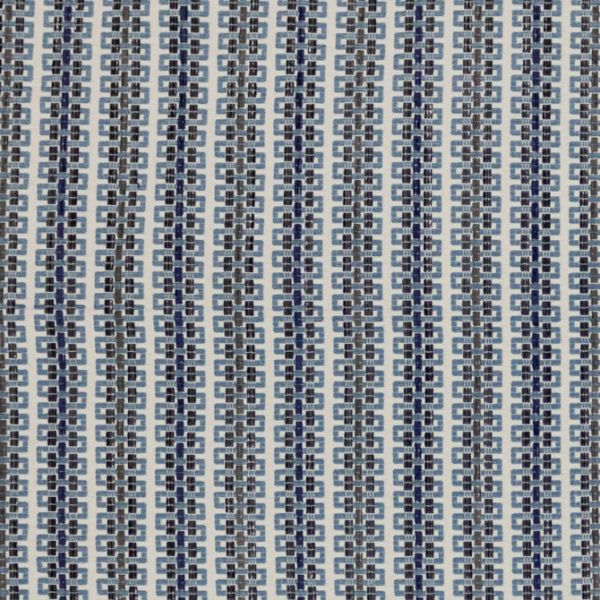 Passementerie Stripe Cadet by RM CoCo Designer Fabric Finishing Touches Vol 15 36.81% Rayon 32.15% Polyester 28% Cotton See Sample 33000 Horizontal: 3.375 and Vertical: 1.63 57.25 - Swanky Fabrics -
