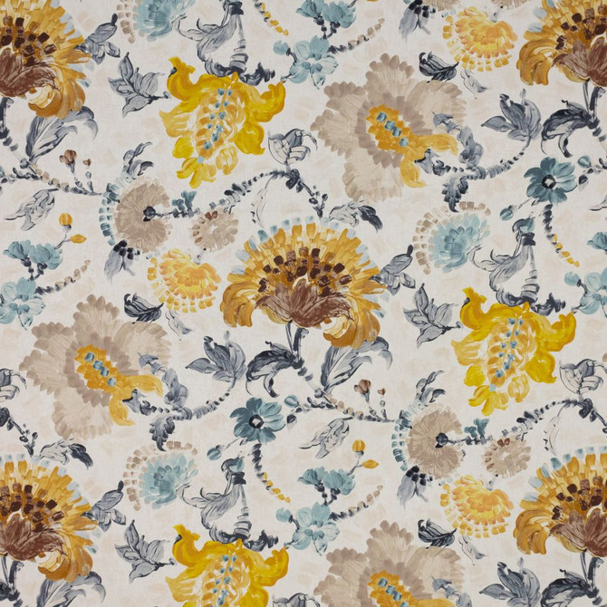 Brushstroke Floral Gold Rush by RM CoCo Designer Fabric Inspired Living Vol 14 100% Cotton See Sample 30000 Horizontal: 27.16 and Vertical: 23.23 55 - Swanky Fabrics -