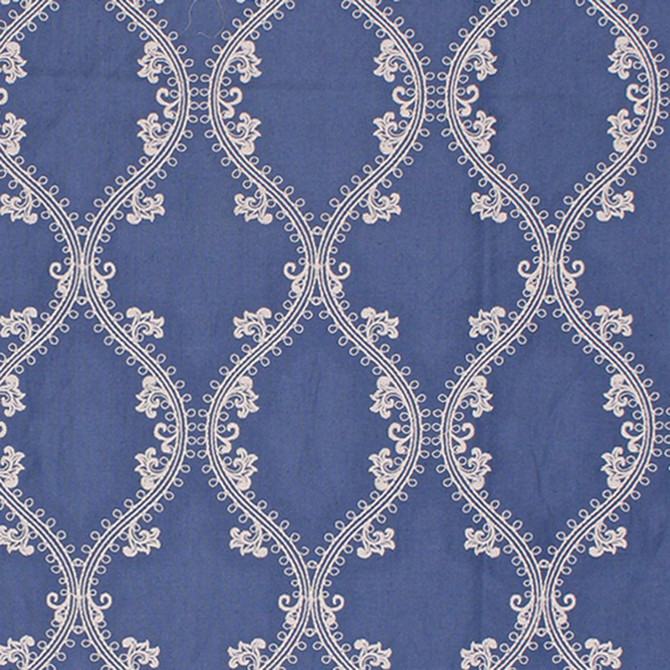 Oakville Trellis Cornflower by RM CoCo Designer Fabric Prive Vol 3 56% Linen 29% Polyester 15% Cotton See Sample 0 Horizontal: 6.5 and Vertical: 9.5 54 - Swanky Fabrics -
