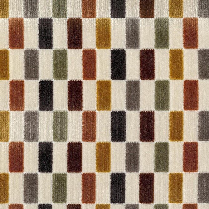 Mondrian Spice Road by RM CoCo Designer Fabric Gemstones II Imperial Topaz to Tibetan Coral 57% Rayon 43% Polyester See Sample 37000 Horizontal: 7.25 and Vertical: 2.5 58 - Swanky Fabrics -