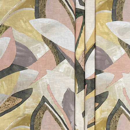 Flickering Light Blush Fern by Carole Designer Fabric Sheer Impressions 100% Recycled Fr Polyester N/A 31 1/2" V, 21 5/8" H 119" - Swanky Fabrics -