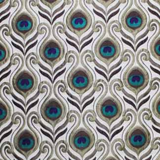 Plume Silver 5523811002 by Carole Designer Fabric Exclusive Orchard Road 92% Viscose, 8% Polyester INDIA H: 7"V, 6-1/2"H 56" Minimum (See sample for specifics) - Swanky Fabrics- Carole Exclusive