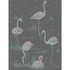 Flamingos Teal/Slvr/Bk by Cole & Son Designer Wallcovering CONTEMPORARY RESTYLED PAPER - 100% United Kingdom Horizontal: 21 and Vertical: 27.5 21 - Swanky Fabrics -