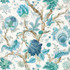 Indian Arbre Peacock & Emerald 175784 by Schumacher Designer Fabric 125TH-ANNIVERSARY 100% Linen Martindale 20,000 Horizontal: 52 and Vertical: 46 52 - Swanky Fabrics -