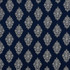 Zinda Embroidery Navy 70222 by Schumacher Designer Fabric Contemporary Embroideries 12.75" - Swanky Fabrics -