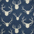 Antlers Navy by Lee Jofa Designer Fabric LODGE II PRINTS LINEN - 55%;COTTON - 45% Thailand MEDIUM Horizontal: 54 and Vertical: 31.5 54 - Swanky Fabrics -