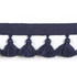 Hellenic Key Tassel Fringe Denim by Europatex Designer Fabric Hellenic 47% Fibranne, 44% Cotton, 9% Polyester 1.75 inches - Swanky Fabrics -
