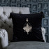 Gemme Embroidery Velvet Embroidered Cushion by Mind the Gap Designer Pillow THE TRANSYLVANIAN MANOR 100% Cotton velvet Made in United Kingdom Black tasseled corners 20 x 20 in - Swanky Fabrics -