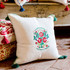 Transsilvaniae Florilegium Linen Embroidered Cushion by Mind the Gap Designer Pillow TRANSYLVANIAN ROOTS 100% Linen Made in Turkey Green tassels 20 x 20 in - Swanky Fabrics -