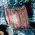 Samothraki Cushion by Mind the Gap Designer Pillow SUNDANCE VILLA 100% Cotton, printed and stonewashed Made in Romania Stonewashed 20 x 20 in - Swanky Fabrics -