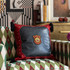 Mind The Gap Pillows IN BOCCA AL LUPO Leather Cushion (LC40210) | LC40210 | LA DOLCE VITA | 20 x 20 in | Black, Red, Yellow, Gold | Fabric Carolina | https://www.fabriccarolina.com/