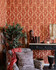 Tribal Ikat Lava Red Wallpaper by Mind the Gap Designer Wallpaper THE WALLPAPER COMPENDIUM 2 Satin Matte Made in Europe Paste the wall 1 roll x 20.5 x 10.9 yards - Swanky Fabrics -