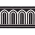 Arches Embroidered Tape Wide White On Black 70777 by Schumacher Designer Trim Miles Redd 5.3" - Swanky Fabrics -