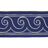 Greek Waves White On Navy 70753 by Schumacher Designer Trim Miles Redd 3.3" - Swanky Fabrics -