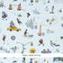 Joana Avillez'S Street Scenes Multicolor On Sky Blue 5016172 by Schumacher Designer Wallpaper The New Yorker 27.0" - Swanky Fabrics -