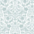 Forest Dance Aqua Damask Wallpaper by Chesapeake Designer Thoreau Covers about 56.4 square feet 20.5-in by 33-ft long roll Prepasted 20.5 - Swanky Fabrics -