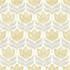 Cathal Mustard Tulip Block Print Wallpaper by Chesapeake Designer Kinfolk Covers about 56.4 square feet 20.5-in by 33-ft long roll Prepasted 10.25 - Swanky Fabrics -