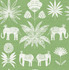 Bazaar Green Elephant Oasis Wallpaper by A-Street Prints Designer Seychelles Covers about 56.4 square feet 20.5-in by 33-ft long roll Unpasted 20.9 - Swanky Fabrics -