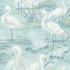 Everglades Aqua Flamingos Wallpaper by Chesapeake Designer Sanibel Covers about 56.4 square feet 20.5-in by 33-ft long roll Prepasted 20.5 - Swanky Fabrics -