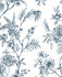 Jessamine Blue Floral Trail Wallpaper by A-Street Prints Designer Moonlight Covers about 56.4 square feet 20.5-in by 33-ft long roll Unpasted 12.6 - Swanky Fabrics -