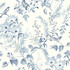 Frederique Blue Floral Wallpaper by Chesapeake Designer Delphine Covers about 56.4 square feet 20.5-in by 33-ft long roll Prepasted 20.5 - Swanky Fabrics -