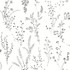Wildflower Sprigs Black & White Wallpaper by Inspired by Color Designer Black & White, III Covers about 56.4 square feet 20.5-in by 33-ft long roll Unpasted 20.5 - Swanky Fabrics -