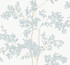 Lunaria Silhouette White & Cloud Blue Wallpaper by York Wallcoverings Designer Blooms Covers about 60.8 square feet 27-in by 27-ft long roll Unpasted 25.25 - Swanky Fabrics -