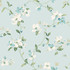 Dogwood Light Blue Wallpaper by York Wallcoverings Designer Blooms Covers about 56.4 square feet 20.5-in by 33-ft long roll Unpasted 10.25 - Swanky Fabrics -