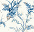 Enchanted Fern Blue Wallpaper by York Wallcoverings Designer Grandmillennial Covers about 60.8 square feet 27-in by 27-ft long roll Prepasted 25.25 - Swanky Fabrics -