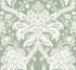 French Artichoke Dam Green Wallpaper by York Wallcoverings Designer Damask Resource Library Covers about 60.8 square feet 27-in by 27-ft long roll Prepasted 25.25 - Swanky Fabrics -