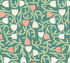 Aino Green Tiny Tulip Wallpaper by ohpopsi Designer Glasshouse Covers about 54.2 square feet 19.7-in by 33-ft long roll Unpasted 15.7 - Swanky Fabrics -