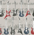 Richards Red Rock Star Guitar Stripe Wallpaper by Brewster Designer Brewster Kids Covers about 56.4 square feet 20.5-in by 33-ft long roll Unpasted 21 - Swanky Fabrics -