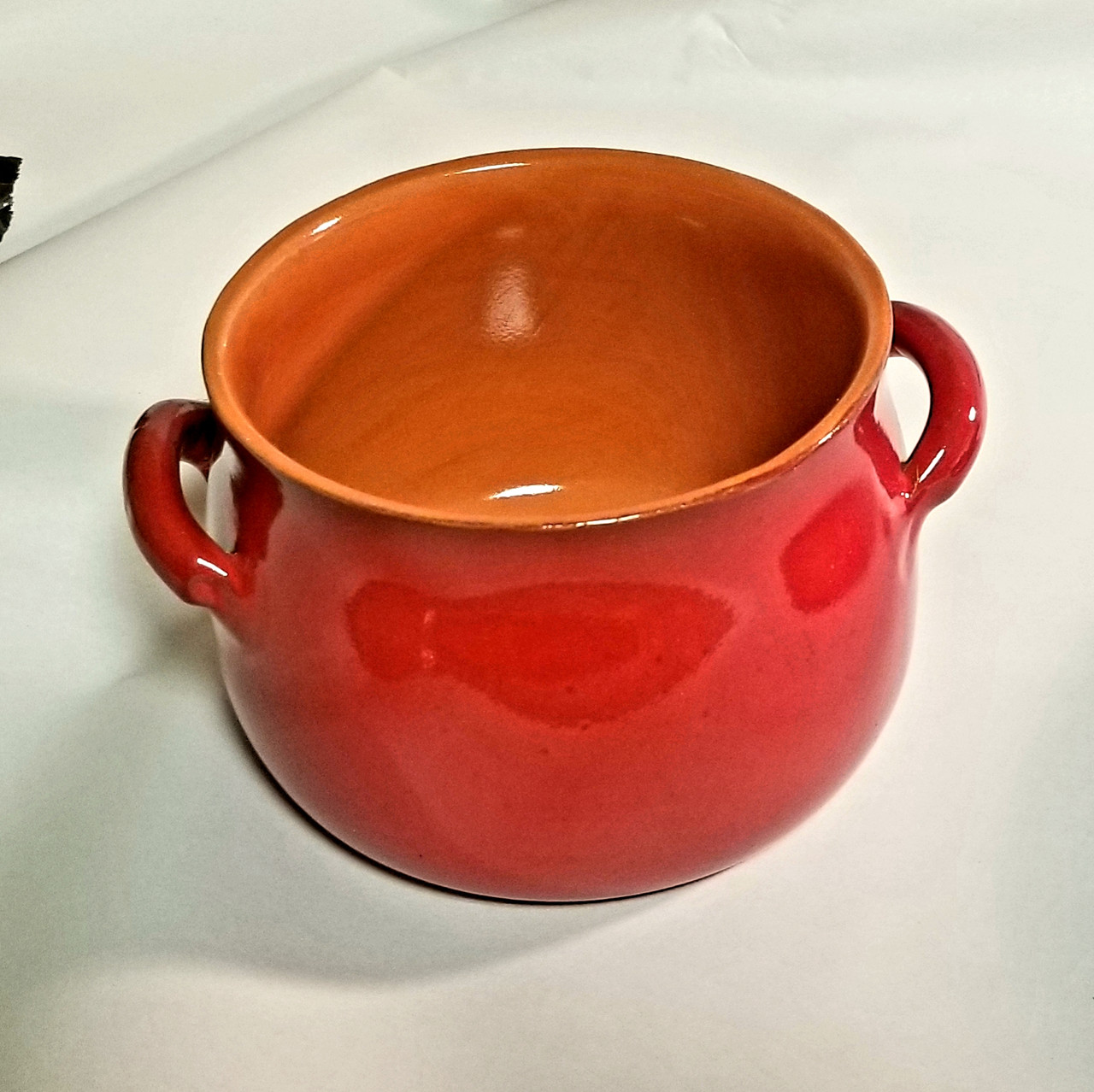 TEGAME ROSSO BOMBATO PIRAL IN TERRACOTTA D.24 CM.