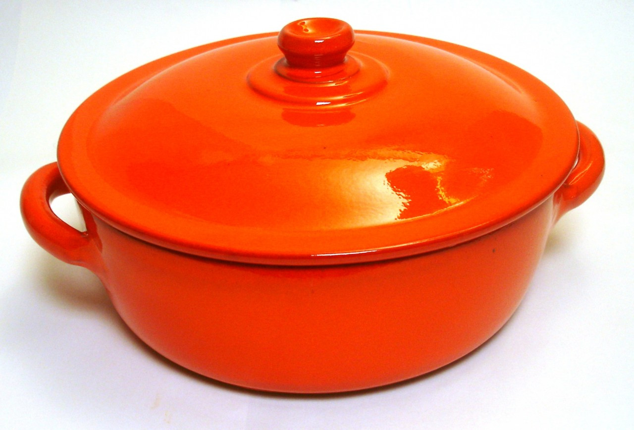 4.5-Quart Copper Finish Ceramic Dutch Oven, Orange Sold by at Home