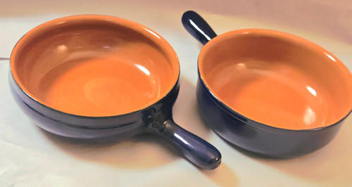 Piral Italian Terracotta 1.5-Quart Saucepan, Saute Two Pan Blue Set -no lids