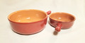 Piral Italian Terracotta 3.5-Quart Saucepan Two Pan Set Deep Red-no lids